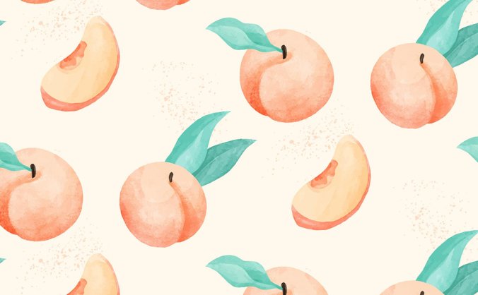 文艺清新复古水蜜桃插画之二