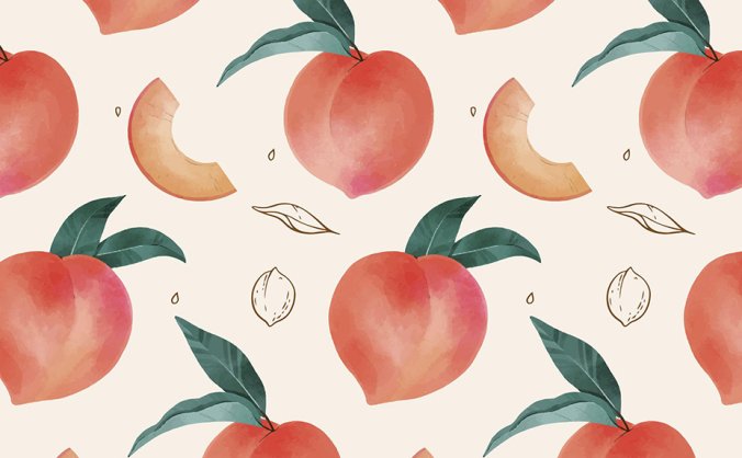 文艺清新复古水蜜桃插画