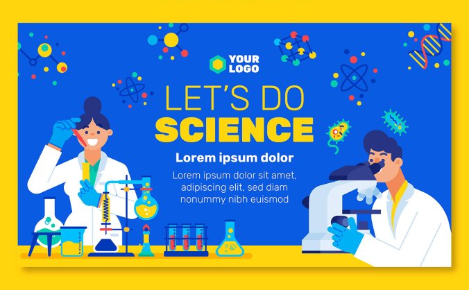 3组蓝色科研科技科学家与实验室仪器元素插画