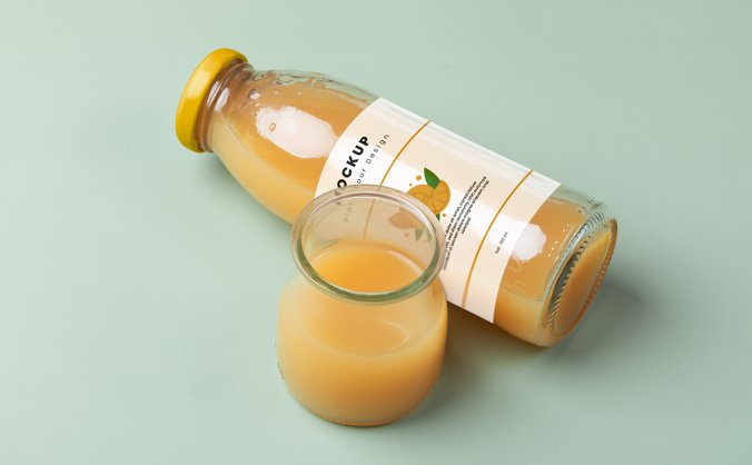 天然生产水果果汁外包装样机效果图