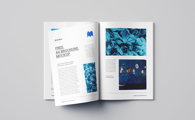 一套7幅高清精美画册长方形开本尺寸样机效果图PSD