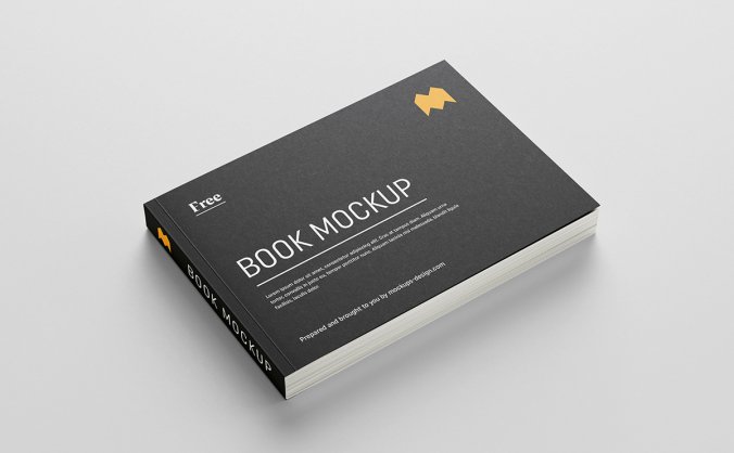 一套8幅高清精美画册长方形开本尺寸样机效果图PSD