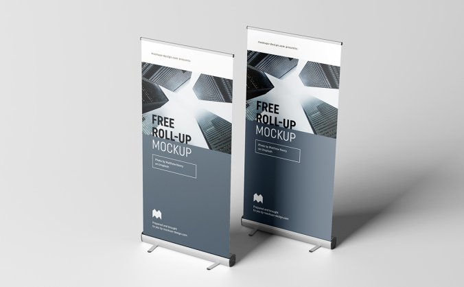 4组高级灰易拉宝X展架展示样机