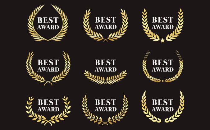 一组颁奖获奖桂枝矢量背景素材