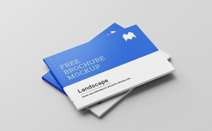 一套6幅高清精美画册长方形开本尺寸样机效果图PSD