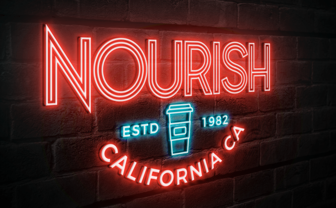 彩色霓虹灯酒吧特效样机效果图