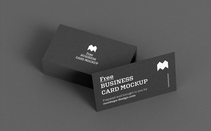 黑色质感名片样机效果图PSD