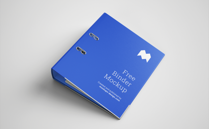 一组(5个)精美的蓝色文件夹样机效果图PSD