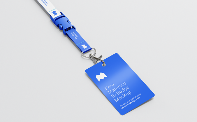 3组高品质蓝色工卡样机效果图PSD