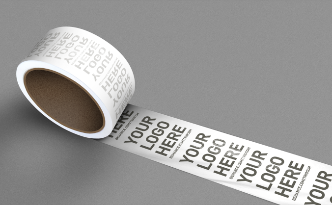 白色胶带胶纸样机效果图PSD素材