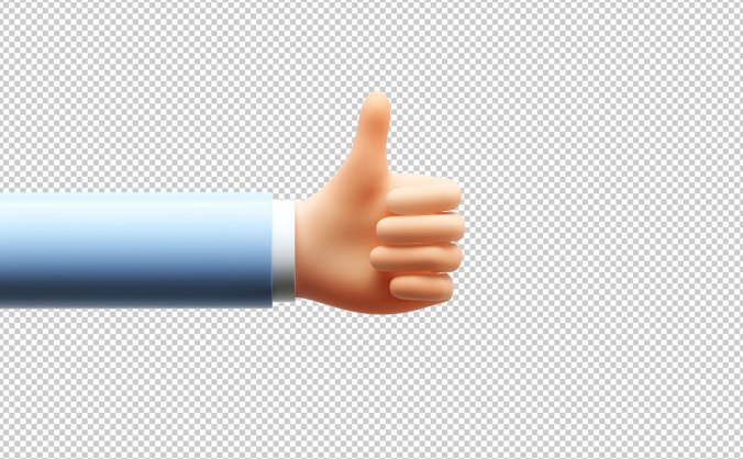 3D渲染手势手部大拇指插画