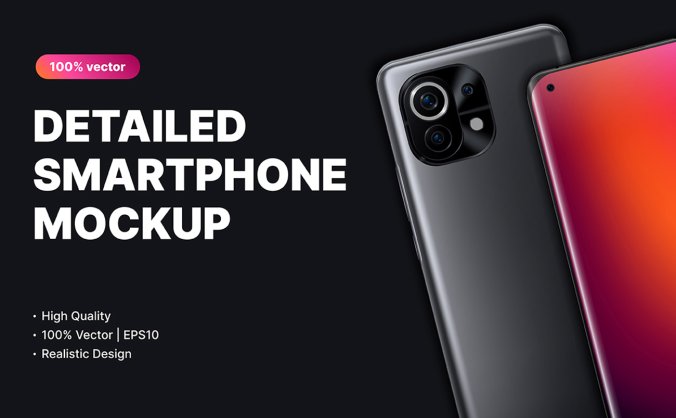 矢量黑色智能手机插画EPS