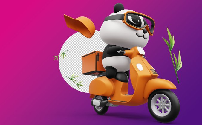 5个3D摩托车电动车主题插画PSD