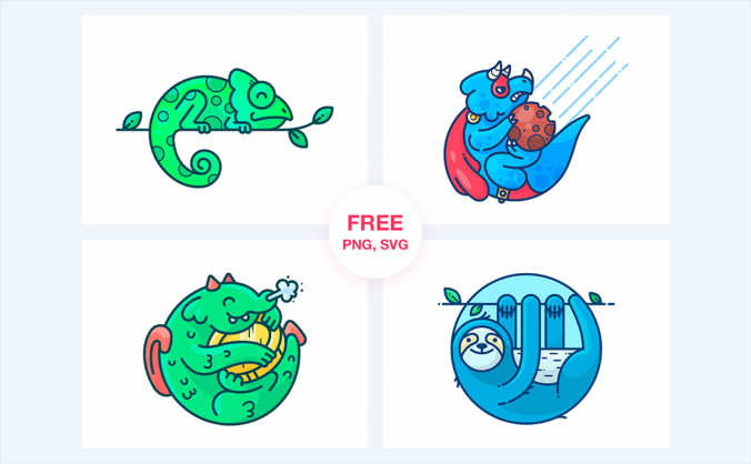 8组可爱清新的动物插画设计