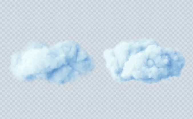 矢量精美蓝色的白云写实云朵云彩素材