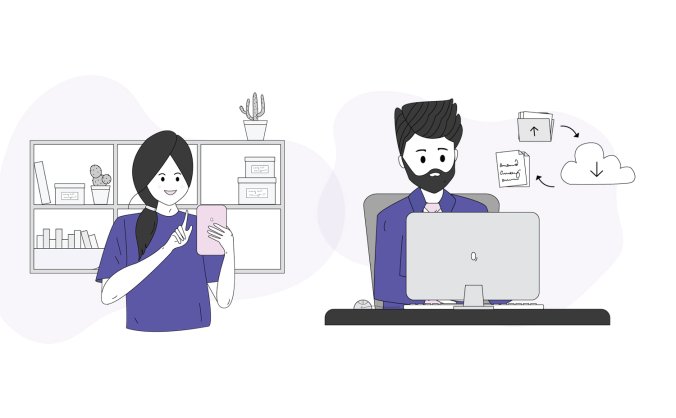 14幅极简线条色块风格的插画