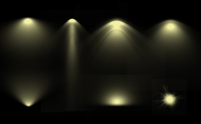 光效黄色暖光光源灯光高光效果图素材