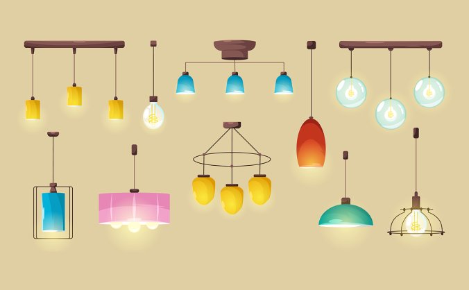 各种室内灯具吊灯矢量背景