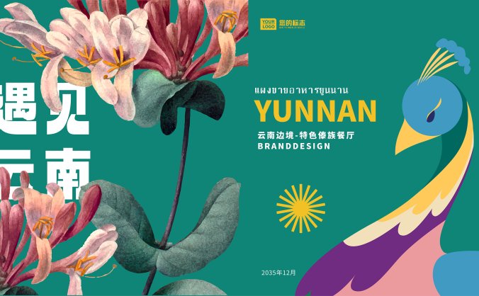 遇见云南之孔雀-插画设计