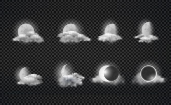 一组天气主题矢量图标插图