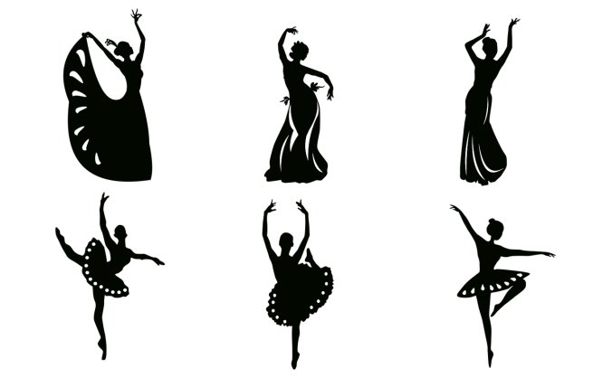 孔雀舞现代舞姿势矢量素材