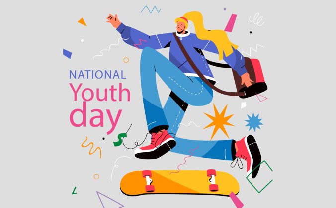 背着书包奔跑的少女