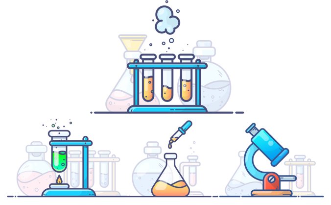 实验室的器材集合插画