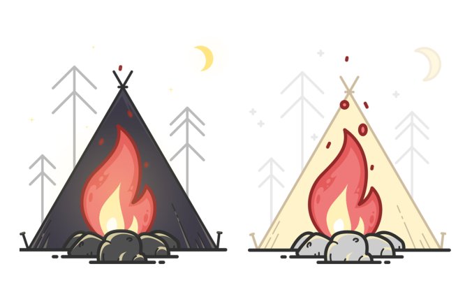 野外露营生活主题插画插图