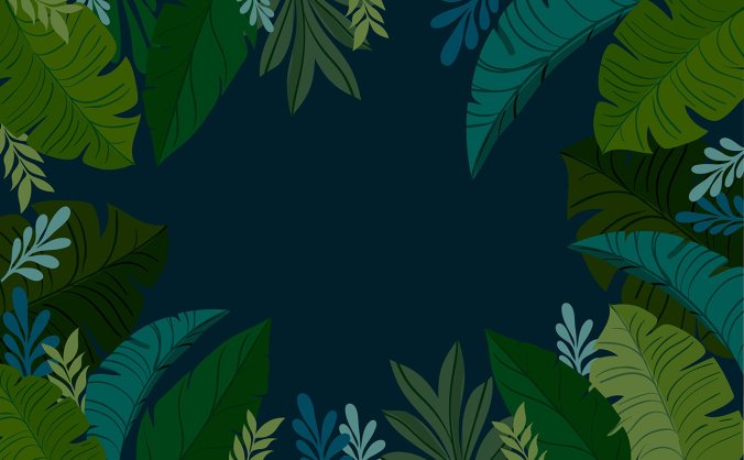 2组热带绿色植物叶子背景矢量