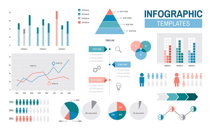现代简洁的矢量数据PPT元素