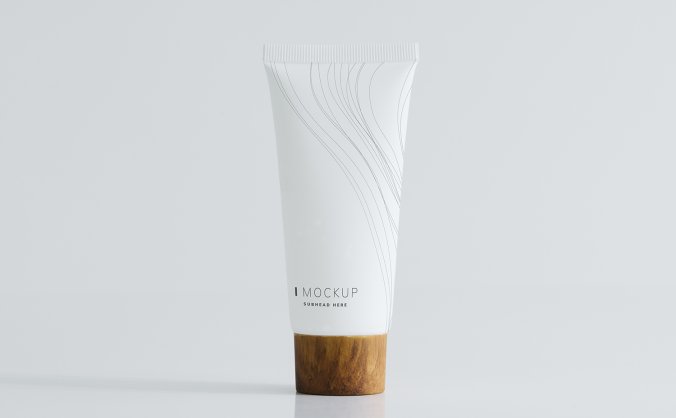 白色洗面奶化妆品样机素材PSD