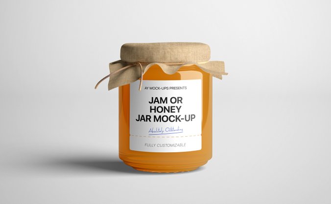 蜂蜜产品包装样机素材效果图PSD