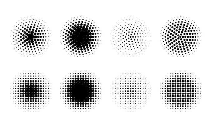 黑色圆点漫散射几何图形