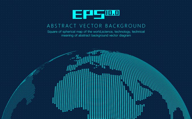 蓝色商务地球矢量背景