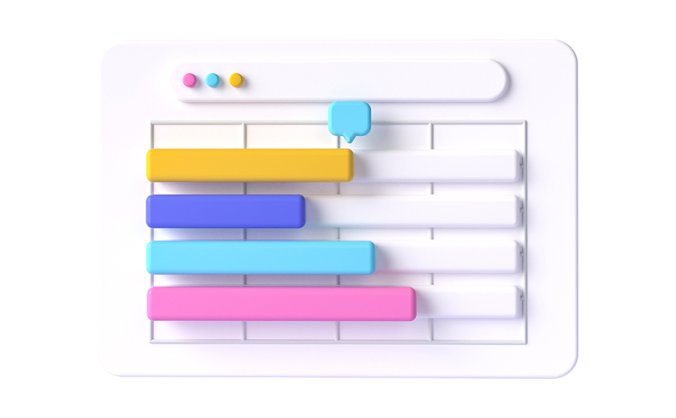 3D立体感彩色数据图表PNG免抠素材