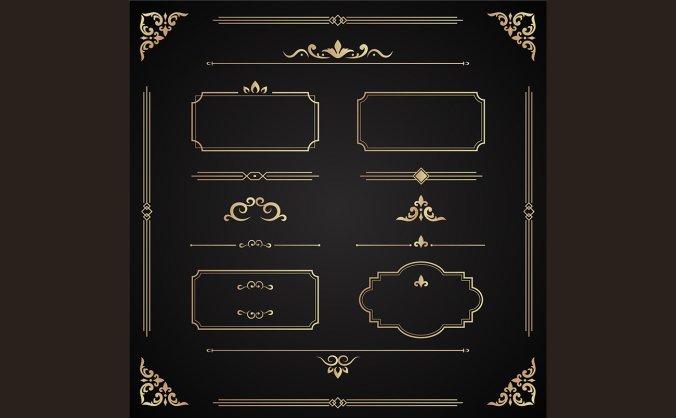 经典金色欧式矢量边框元素