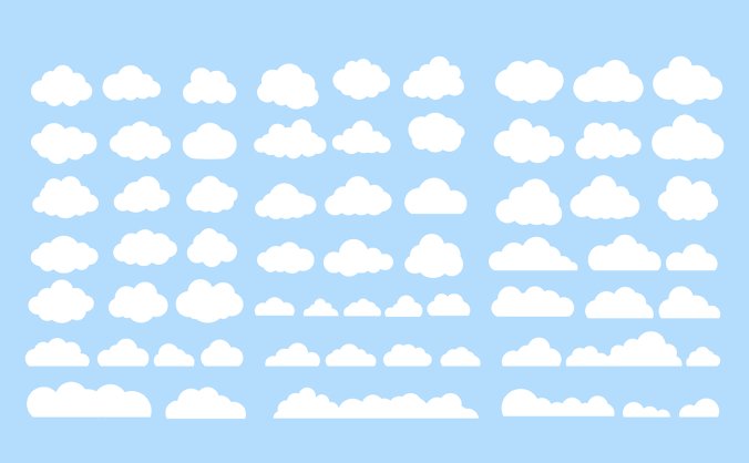 白色云朵形状矢量素材大全