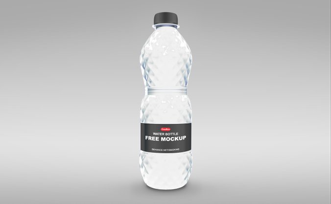 透明矿泉水瓶子饮料瓶样机效果图PSD