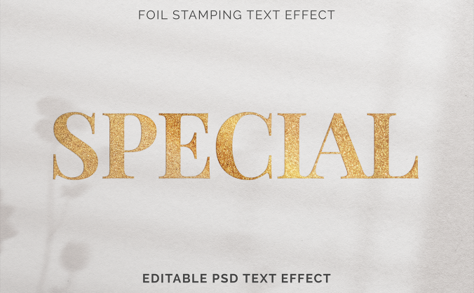 金色磨砂质感字体样机效果图PSD