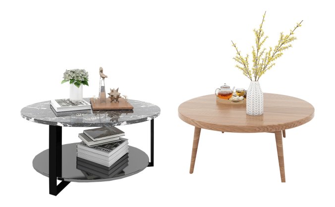 4组极简风格茶几家具PNG