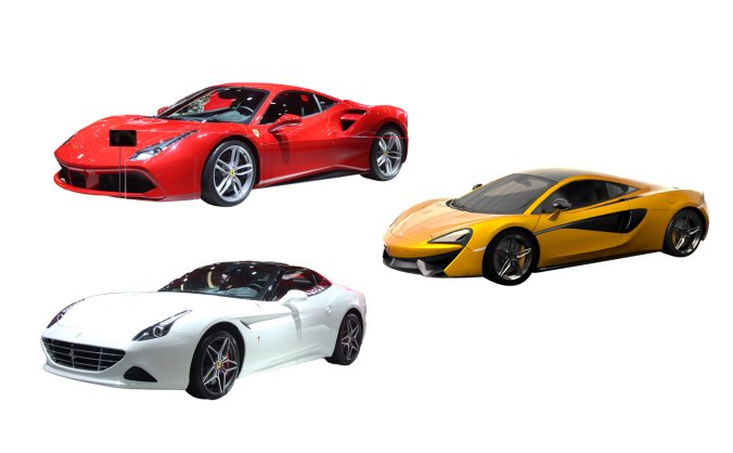 3辆跑车PNG透明元素