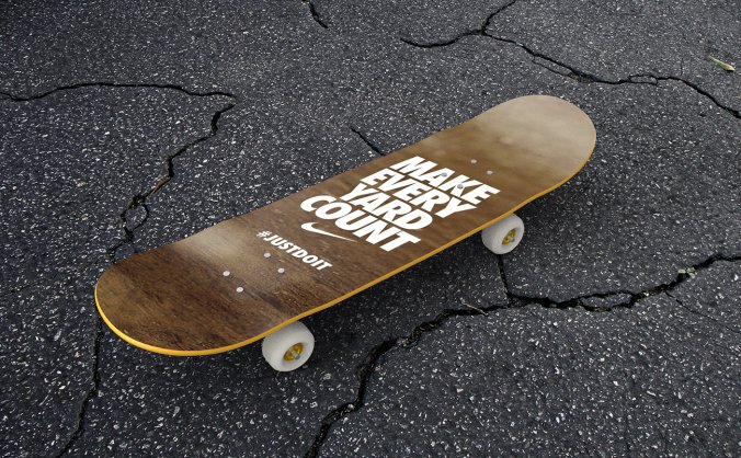 潮流四轮滑板样机效果图