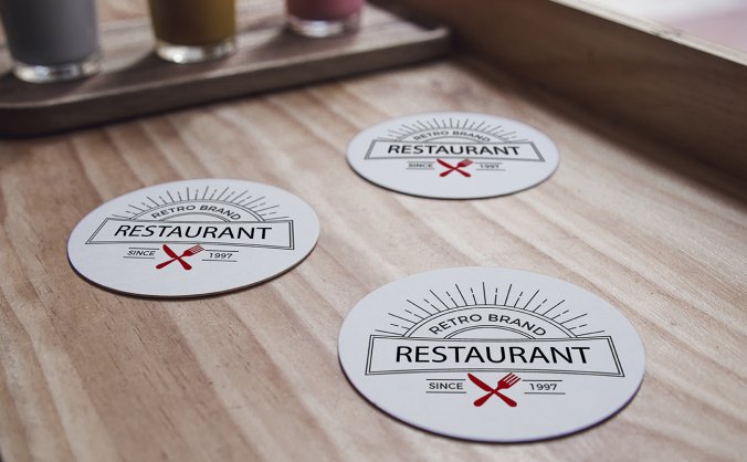 餐饮杯垫效果图