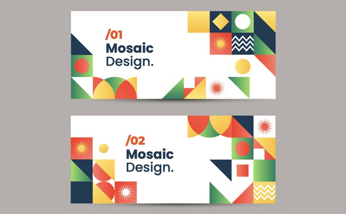 彩色抽象简洁几何图形背景板模板矢量素材