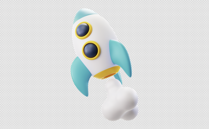 3D火箭透明免抠素材