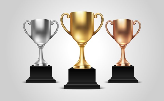 金色奖杯矢量素材图