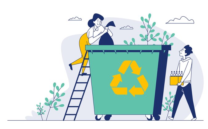 3组清新的垃圾分类的主题插画