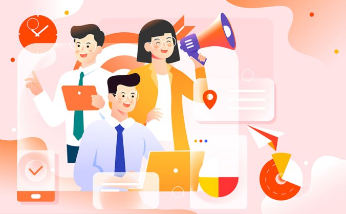 人力资源部门招聘主题插画