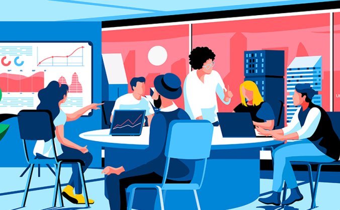 商务会议插画矢量