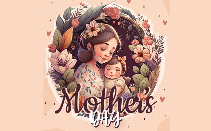 母亲节插画海报PSD